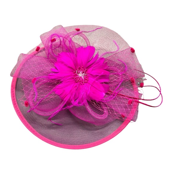 Accessories - KENTUCKY DERBY hot pink fascinator clip on hat decoration church dress up hat
